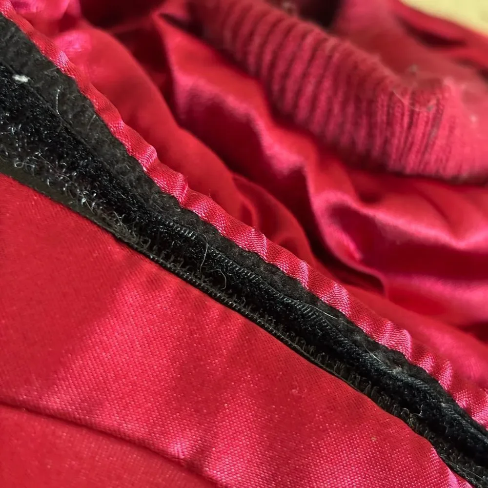 Red Satin Dog Bomber Jacket